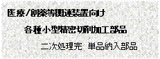 �e�L�X�g �{�b�N�X: ���/�n�򓙊֘A���u����
�e�포�^�����؍���H���i
�񎟏������@�P�i�[�����i

